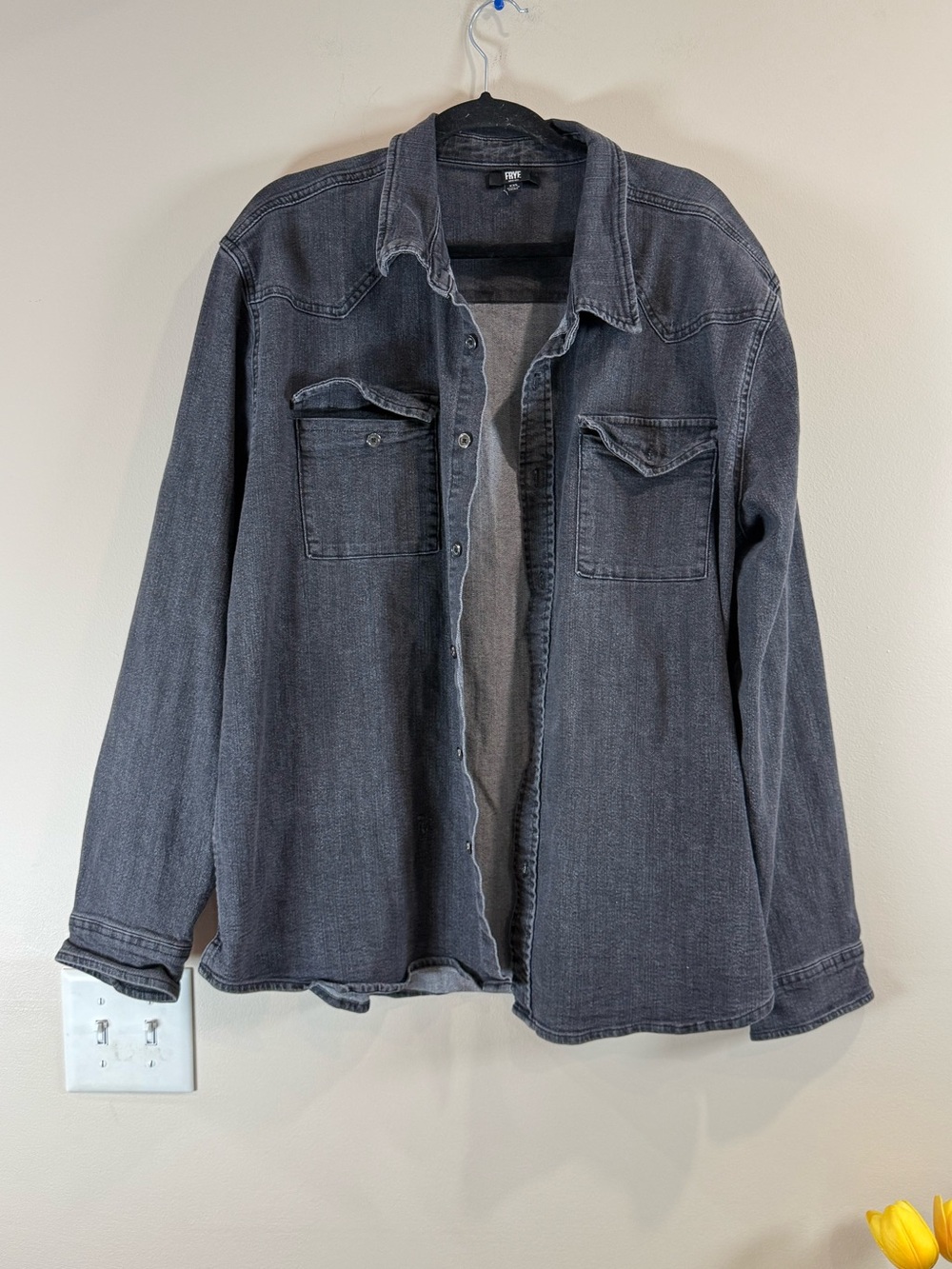 🔥NWOT Frye Women’s Dark Gray Denim Shirt Jacket Size XXL 🔥